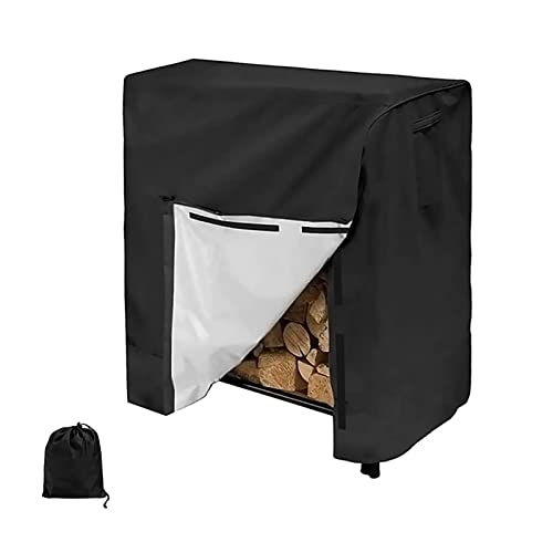 kingsea Brennholz Rack Abdeckung, 1.2 m lange 420D Oxford Stoff Heavy Duty Outdoor Wetterfeste UV Schutz Brennholz Abdeckung, Log Rack Abdeckung für Innen und Outdoor, Schwarz von kingsea