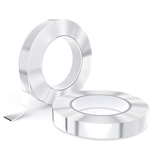 kinkaivy Doppelseitiges Klebeband extra stark, 10M Nano Tape Spurloses Waschbares Klebeband, doppelseitig Klebestreifen, Transparent Klebeband Wasserdichtes Rutschfest Multifunktionales von kinkaivy