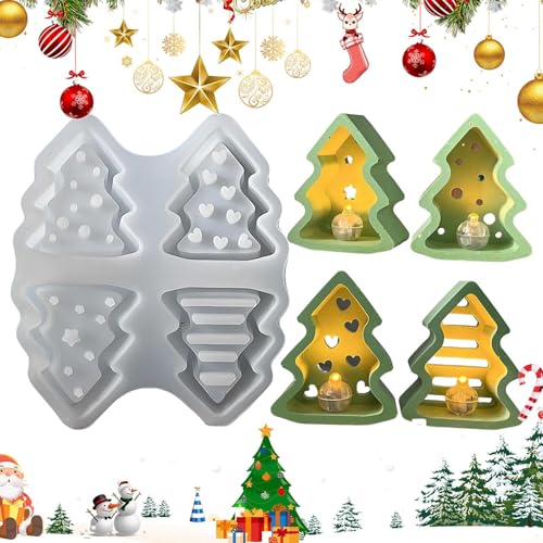 4 Stück Weihnachtsbaumform | Silikonform Gussformen Weihnachten, Silikonguss Kerzenformen Weihnachten Handgefertigtes Handwerk Home Ornament Schimmel Für Seife Harz Kuchen Gips Hochzeitsfeier De von kinrguiyuez