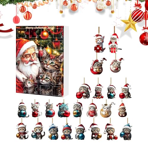 Adventskalender 2025 | 24 Stücke Weihnachtshilfespielzeug 2025, Katzenschmuckspielzeug für Kid | Entzückende Weihnachtsschmuck für Tochter Schwester Kid Freund Mädchen zum Feiern Adventskalender 2025 | 24 Stücke Weihnachtshilfespielzeug 2025, Katzenschmuckspielzeug für Kid | Entzückende Weihnachtsschmuck für Tochter Schwester Kid Freund Mädchen zum Feiern von kinrguiyuez