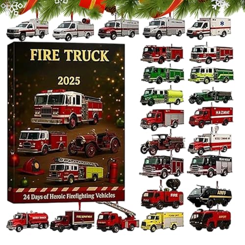 Feuerwehrlastwagen Advent | 24 Tage Weihnachtskalenderkästen | Partybevorzugung 2. Acrylfeuerwehrwagen Ornament Lustiger Weihnachts -Countdown -Kalender Mit Klassischen Und Modernen Motoren Für Baum H Feuerwehrlastwagen Advent | 24 Tage Weihnachtskalenderkästen | Partybevorzugung 2. Acrylfeuerwehrwagen Ornament Lustiger Weihnachts -Countdown -Kalender Mit Klassischen Und Modernen Motoren Für Baum H von kinrguiyuez