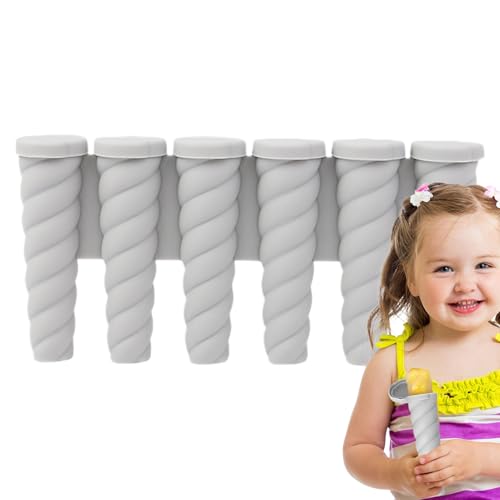 Hausgemachte Eispopformen, 6-Cavity-Silikon-Pop-Making-Form, leicht zu entsorgene Eislolly Maker, Pop-Formen, Eislutscher für -Jam-Pudding-Joghurt-Fruchtsaft machten von kinrguiyuez