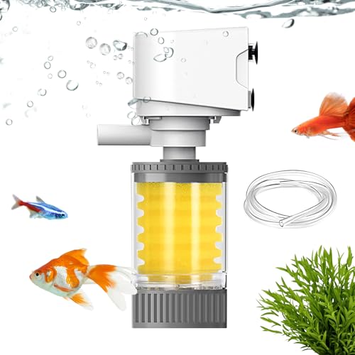 kinrguiyuez Fischfilter | Robustes Sieb Für Schildkrötenbecken,Leiser Mehrstufiger Belüfterfilter für Aquarien mit Schildkröten Pflanzen Algen in Süß- und Salzwasserumgebungen von kinrguiyuez