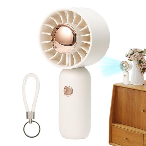 kinrguiyuez Handventilator,Tragbares Handgebläse Mit Kühlung | Dreifach Geschwindigkeitsstufen Wiederaufladbar Mit Trageriemen Für Reise Büro Schlafzimmer Camping Picknick Urlaub Für Alle von kinrguiyuez