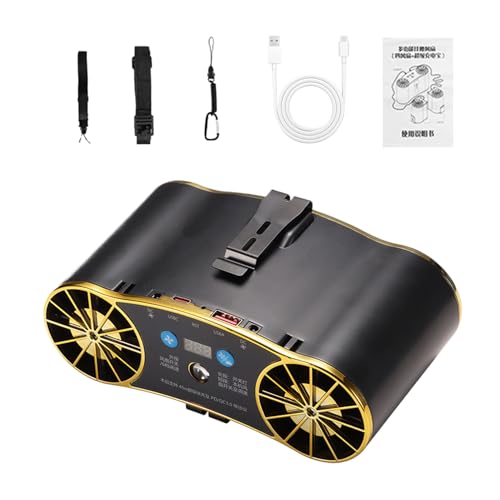kinrguiyuez Hemdventilator | USB Wiederaufladbare Leistungsstarke Kühlung - Multifunktionaler tragbarer Taillenventilator mit Licht für Reisezelt Outdoor Garten Baustelle von kinrguiyuez