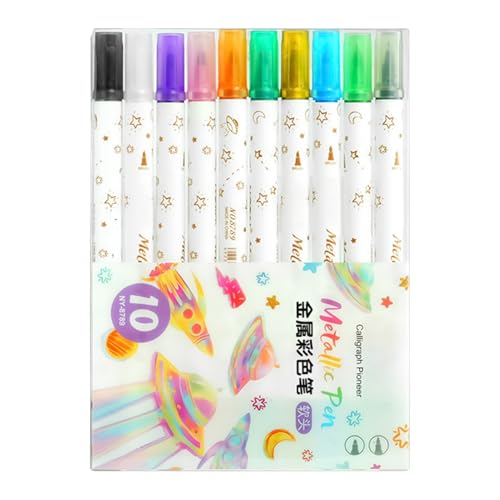 kinrguiyuez Holzmalstifte - 10 Stück Leinwand Marker Permanent - Schnelltrocknender permanenter ölbasierter wasserfester Stift für Kunst und Basteln,Für Stoff Keramik Glas Stein Bemalen Tasse von kinrguiyuez