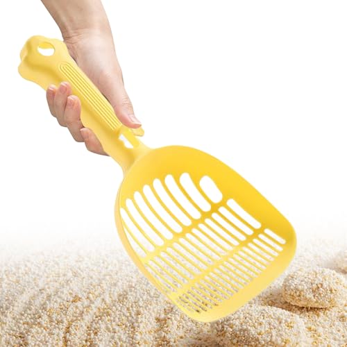 kinrguiyuez Kitten Streusieb | Ergonomische Katzentoiletten Schaufel - Schaufel Mit Langem Griff Ergonomisches Sieb Für Einfaches Schaufeln Kätzchen Haushalt von kinrguiyuez