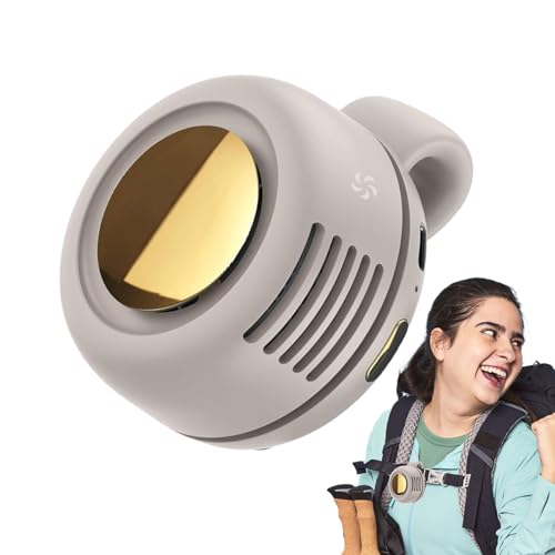 kinrguiyuez Klemmventilator Klein - Tragbarer Mini-Elektrolüfter Ohne Flügel,360° Drehbar Mit 3 Geschwindigkeiten Leiser Akku-Lüfter Tragbare Kühlung Für Nacken & Taille von kinrguiyuez