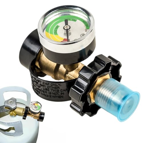 kinrguiyuez Propanflaschen-Adapter Mit Manometer,Propanflaschen-Füllstandsanzeiger - Grillzubehör Zylinderanschluss Für Camping Außengrill von kinrguiyuez