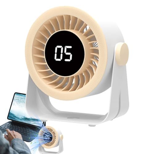 kinrguiyuez Schreibtischventilator - Kompakter Nachttisch Ventilator Oszillierend,Batteriebetrieben Mit LED Display Wandmontierbar Für Zuhause Camping Und Angeln von kinrguiyuez