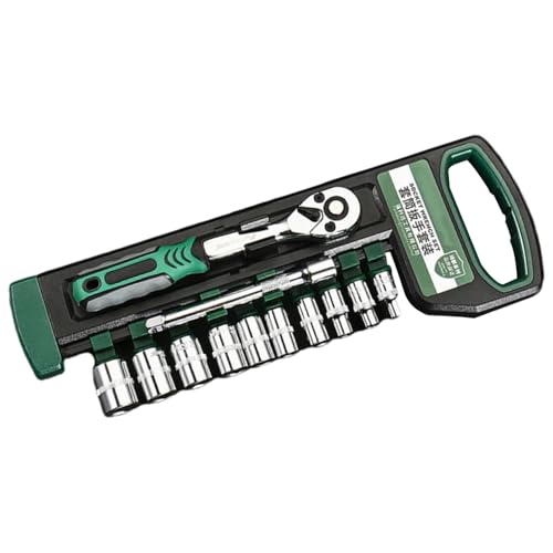 kinrguiyuez Steckschlüssel Set - 12 Teile Ratsche Steckschlüssel Set Mit 10 Stecksockeln - Umschaltbarer Schraubendreher Bit für Auto Fahrzeug LKW Gerät Maschine Fahrrad Möbel Hobby Konstruktion kinrguiyuez Steckschlüssel Set - 12 Teile Ratsche Steckschlüssel Set Mit 10 Stecksockeln - Umschaltbarer Schraubendreher Bit für Auto Fahrzeug LKW Gerät Maschine Fahrrad Möbel Hobby Konstruktion von kinrguiyuez