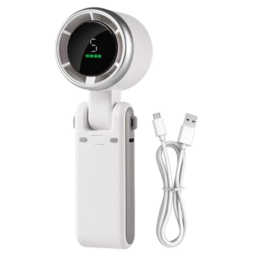 kinrguiyuez Tragbarer Fan für Reisen | Tragbare Handheld USB wiederaufladbare Fans | 5-Gang-Windluftkühler-Taschen-Design, faltbarer Schreibtischlüfter für Campingreise im Freien von kinrguiyuez