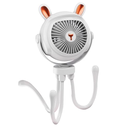 kinrguiyuez Tragbarer Kinderwagen-Ventilator, wiederaufladbar, klein, -Ventilator für Kinderwagen, flexibles Stativ- , tragbarer Kinderwagen, Oktopus, persönlicher Handheld, für Autositz von kinrguiyuez