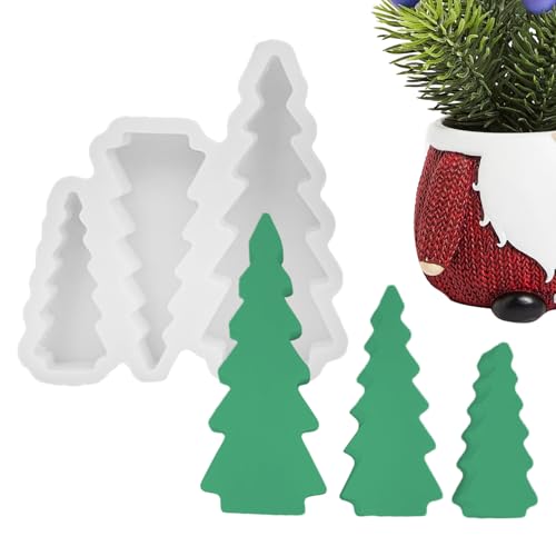 kinrguiyuez Weihnachtsbaum Silikonform,3 teiliges Set Dekorative Weihnachtsbaumformen - Saisonales Bastelzubehör Festtagsdekoration Für Kreative Bastelbegeisterte Familie Freunde Kollegen von kinrguiyuez