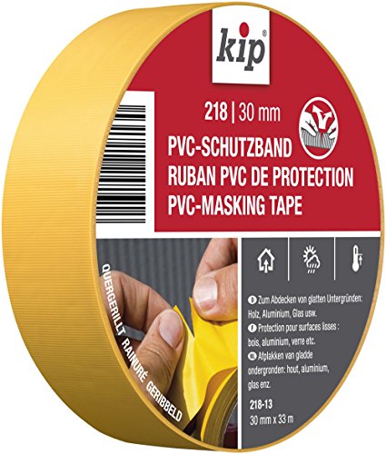 Kip PVC-Schutzband Profi Abklebeband für Maler und Lackierarbeiten, 30 mm x 33 m, Gelb von kip