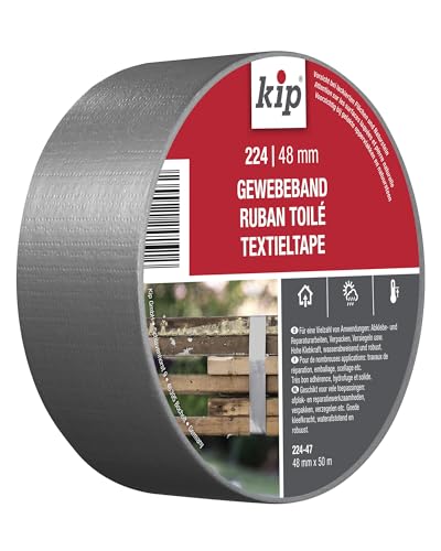 Kip Tape 224-47 Steinband – Wasserabweisendes Gewebeband aus PE für Putz und Stein – Panzertape für den Gebrauch drinnen und draußen – 48mm x 50m von kip