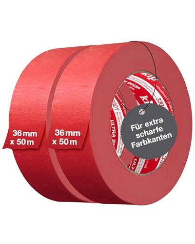 Kip Tape 3301 Ultra Sharp Abklebeband im Doppelpack – Professionelles Malerkreppband – ultra scharfe Kanten beim Streichen & Lackieren, 36mm x 50m Kip Tape 3301 Ultra Sharp Abklebeband im Doppelpack – Professionelles Malerkreppband – ultra scharfe Kanten beim Streichen & Lackieren, 36mm x 50m von kip