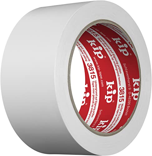 Kip 3815-55 PVC-Schutzband 50 mm x 33 m weiß/resistent gegen Wasser, Säuren, Laugen, Öle, uvm. / UV-beständig/Naturkautschuk-Kleber/weiche & widerstandsfähige PVC-Folie von kip