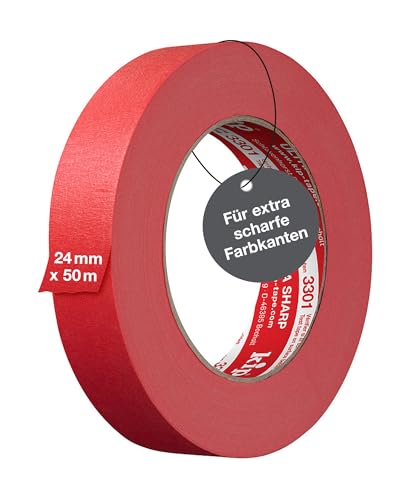 Kip MASKING-TEC Feinkrepp Ultra Sharp - Kreppband 24 mm x 50 m - Klebeband für Innen- & Außenbereich - Perfekte Farbkanten - Ausgewogene Klebkraft Kip MASKING-TEC Feinkrepp Ultra Sharp - Kreppband 24 mm x 50 m - Klebeband für Innen- & Außenbereich - Perfekte Farbkanten - Ausgewogene Klebkraft von kip