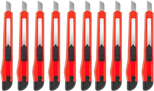 Kippen 1138K10 – Packung mit 10 selbstsichernden Cuttern aus Kunststoff mit Standard-Abbrechklinge, 9 mm. von kippen