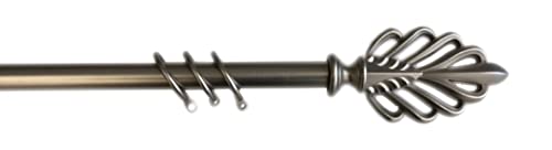 Kippen 1304S - Gardinenstange ausziehbar von 120-200 cm. Modell "Blatt" Silber satiniert Kippen 1304S - Gardinenstange ausziehbar von 120-200 cm. Modell "Blatt" Silber satiniert von kippen