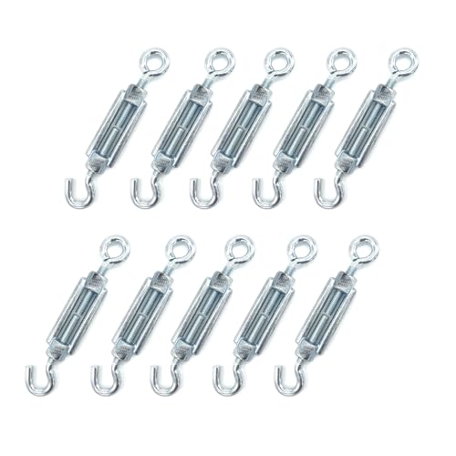 kippen 1205AK - Packung mit 10 Spannschlössern mit Haken und Öse, aus verzinktem Stahl, Größe 5 mm. von kippen