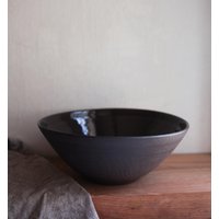 Salatschüssel Servierschüssel Steinzeugkeramik Handgemachte Keramik Wabi Sabi Perfectly Inperfect von kiriceramics
