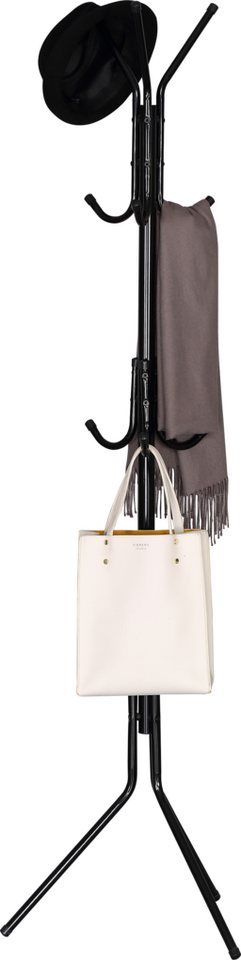 kisidus Garderobenständer YMJ-01 170x42x42 cm, Kleiderständer Jackenständer Metall Ständer mit 3× Hakenaufsätze von kisidus