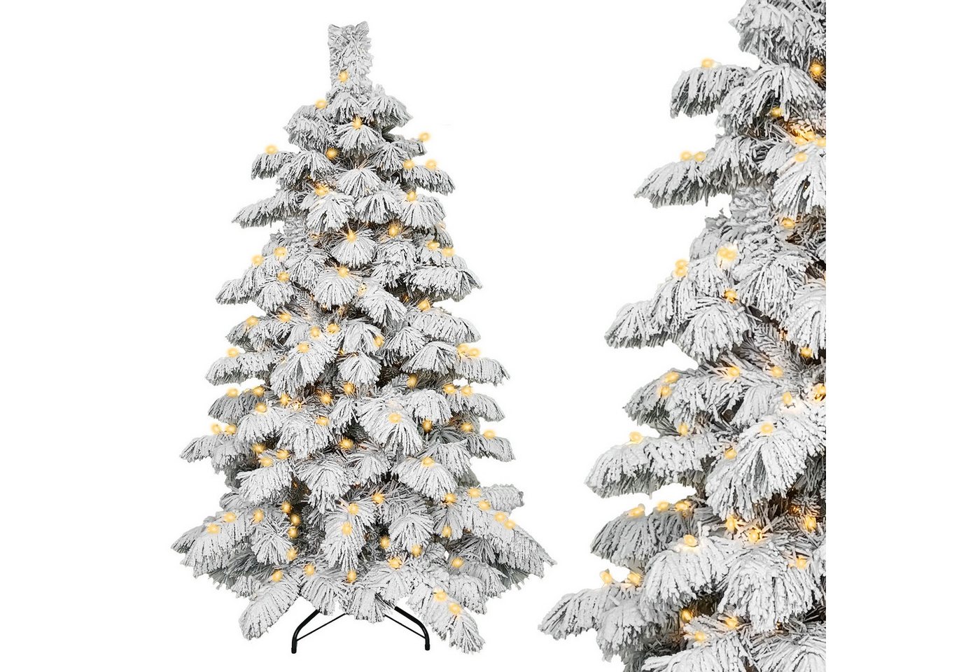kisidus Künstlicher Weihnachtsbaum Künstlicher Tannenbaum mit LED Beleuchtung,Weiß Schneeflocken, Realistischer Tannenbaum mit Metall-Ständer, Weihnachtsbaum aus PVC- und PE-Material,180 cm, 486 Spitzen kisidus Künstlicher Weihnachtsbaum Künstlicher Tannenbaum mit LED Beleuchtung,Weiß Schneeflocken, Realistischer Tannenbaum mit Metall-Ständer, Weihnachtsbaum aus PVC- und PE-Material,180 cm, 486 Spitzen von kisidus