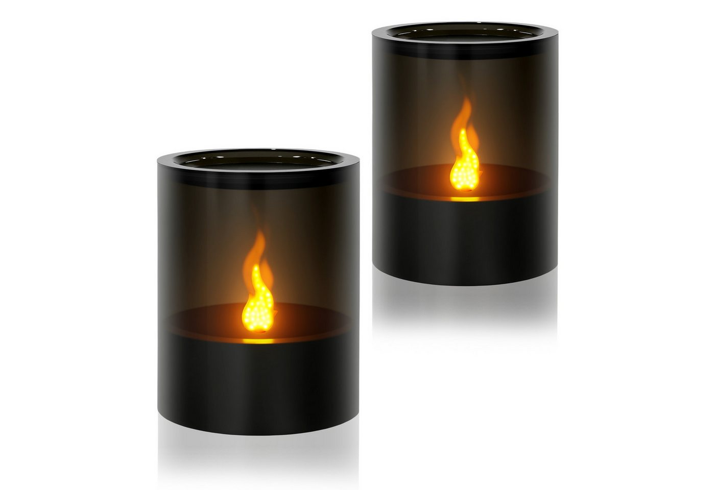 kisidus LED-Kerze Flammenlose LED Kerzen, Acryl Kerzen 2er Set (mit Staubschutzdeckel, 2-tlg., Batteriebetriebene LED Stumpenkerzen), Dekorative Kerzen für Zimmer, Partys und Weihnachtsdekoration von kisidus