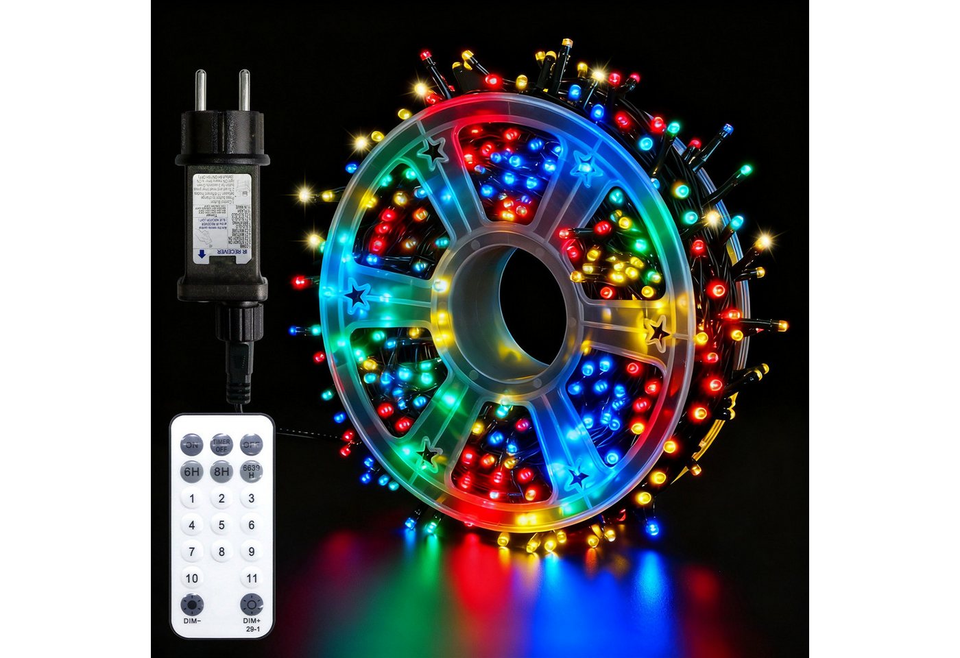 kisidus LED-Lichterkette LED-Lichterkette mit Fernbedienung, 30M-300 LEDs, bunt, 11 Modi, Timer & Memory für Weihnachtsdeko Innen & Außen kisidus LED-Lichterkette LED-Lichterkette mit Fernbedienung, 30M-300 LEDs, bunt, 11 Modi, Timer & Memory für Weihnachtsdeko Innen & Außen von kisidus