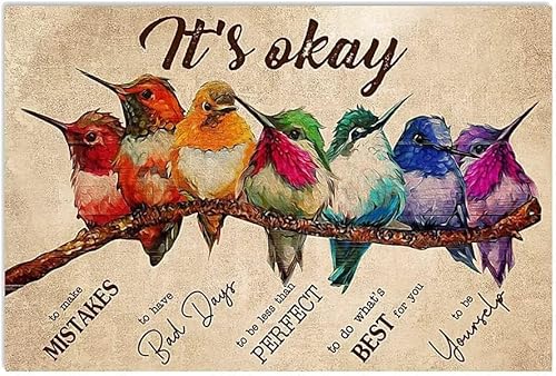 Aluminium-Metallschild im Retro-Stil, Aufschrift "It's Okay For Home Office Bedroom Living Wall Decor Family Fun Signs 20,3 x 30,5 cm von kisoyo