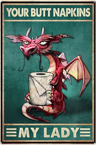 kisoyo Dragon Your Butt Servietten, My Lady-Schilder, Badezimmerschilder, Po-Servietten, WC-Dekor-Blechschild für Männerhöhle, 20,3 x 30,5 cm kisoyo Dragon Your Butt Servietten, My Lady-Schilder, Badezimmerschilder, Po-Servietten, WC-Dekor-Blechschild für Männerhöhle, 20,3 x 30,5 cm von kisoyo