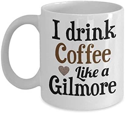 kisoyo Gilmore Girls Keramiktasse mit Aufschrift "I Drink Coffee Like A Gilmore" für Frauen, einzigartig, 325 ml, weiße Keramiktasse von kisoyo