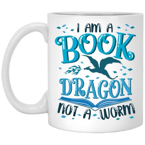 kisoyo Lustige Keramik-Kaffeetasse mit der Aufschrift "I Am a Book Dragon Not a Worm Book Lover", 325 ml kisoyo Lustige Keramik-Kaffeetasse mit der Aufschrift "I Am a Book Dragon Not a Worm Book Lover", 325 ml von kisoyo