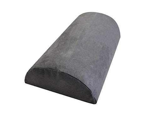 Halbrolle aus Visco-Schaumstoff, Knierolle für Bett und Couch Lendenkissen Nackenkissen Nackenstütze Nackenstützkissen (39 x 21 x 11 cm, grau) von kissen-fabrik