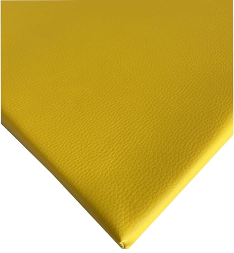 Pflegeleichtes Sitzkissen Stuhlkissen Bankkissen 40 x 40 x 4 cm Kunstleder für Haus und Garten (zitronengelb) von kissenfabrik-juwan