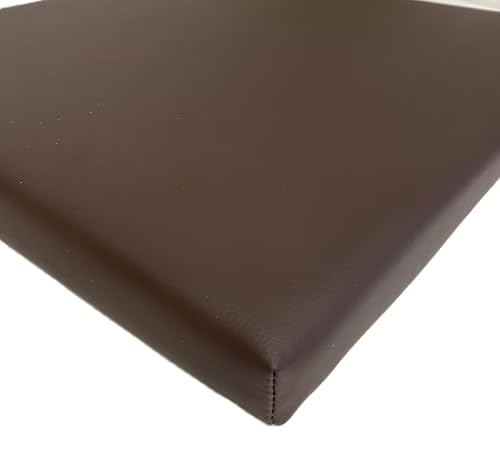 Pflegeleichtes Sitzkissen Stuhlkissen Bankkissen 40 x 40 x 4 cm Kunstlederbezug für Haus und Garten (braun) von kissenfabrik-juwan
