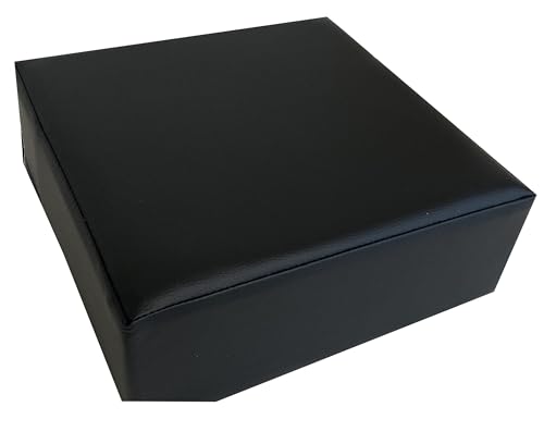 Sitzkissen für Stuhl, Auto, Bank, Rollstuhl, Sitzerhöhung, schwarz, Kunstleder (34 cm x 34 cm x 12 cm) von kissenfabrik-juwan
