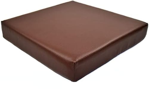kissenfabrik-juwan Sitzauflage für Rollstühle und Bürostühle zur Druckentlastung | Sitzkissen mit Kunstlederbezug | Ergonomisches Rollstuhlkissen | Kunstleder (braun, 40 x 42 cm) von kissenfabrik-juwan