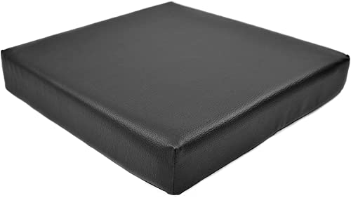 kissenfabrik-juwan Sitzauflage für Rollstühle und Bürostühle zur Druckentlastung | Sitzkissen mit Kunstlederbezug | Ergonomisches Rollstuhlkissen | Kunstleder (schwarz, 43 x 48 cm) von kissenfabrik-juwan