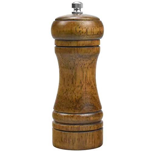 Gewürzmühle Holz Hölzern Pfeffermühle Salzmühle Einstellbarer Salz und Pfeffermühle Holz Keramikmahlwerk Manuell Höhe: 14.5 cm von kissral