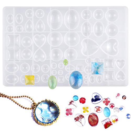 kissral Silikonform Schmuck, Epoxidharz Resin Formen Silikonform Gießform Resin DIY Harz Casting Schmuck Gießformen für DIY Schmuck Handwerk Machen von kissral