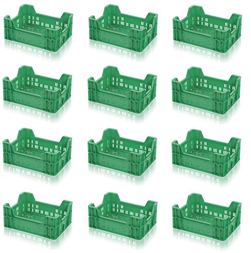 12x Gemüsekiste grün 40x30x16,5 Obstkiste * Gemüse Kiste Obst Kartoffeln 40x30x17 von kistenkind