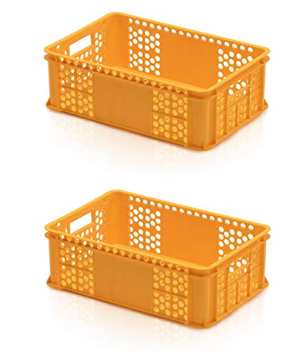 kistenkind 2x Bäckerkiste 60x40x20 gelb, PE, Eurobehälter von kistenkind