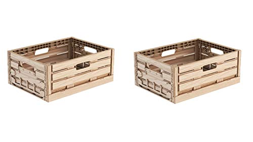 2x Faltbox im Holzdesign 40x30x16 * Klappbox für Obst, Gemüse * Obstkiste Gemüsekiste Holz Optik von kistenkind