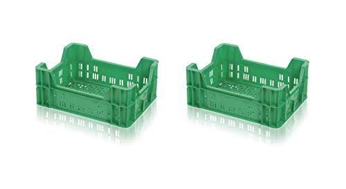 2x Gemüsekiste grün 40x30x16,5 Obstkiste * Gemüse Kiste Obst Kartoffeln 40x30x17 von kistenkind