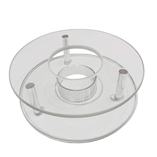Stövchen Teewärmer Kannenwärmer für ein Teelicht, Glas Metall, ca. Ø 12.5 x H 4.5 cm, 1 Stück von kitchenfun