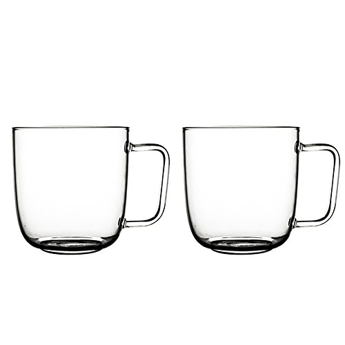Teegläser Kaffeegläser Heißgetränkegläser Henkelgläser, 2er Set, hochwertiges hitzebeständiges Borosilikatglas, je Glas ca. 300 ml, spülmaschinenfest von kitchenfun