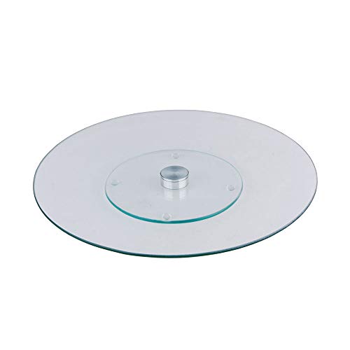 Tortenplatte Cakeboard Servierteller Glasdrehteller flach 360 º drehbar, Glas, ca. Ø 30 cm von kitchenfun